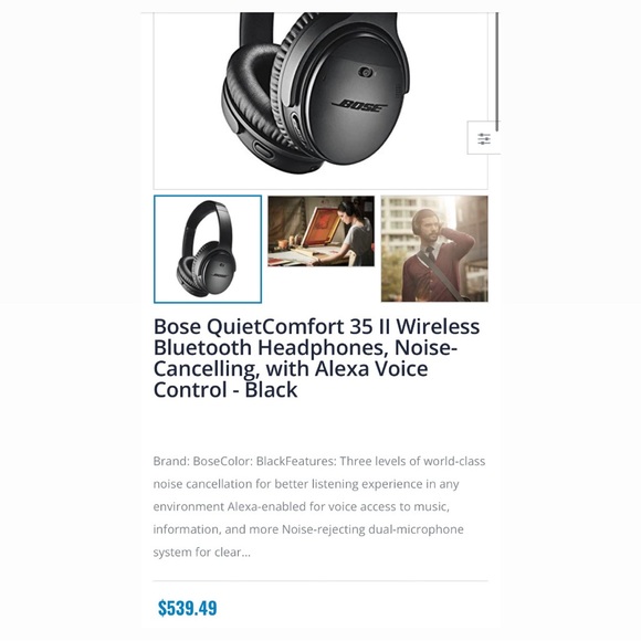Bose QuietComfort 35 Wireless Headphones II (Android/iOS) Black